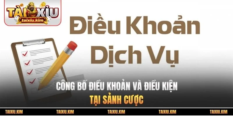 Công bố điều khoản và điều kiện tại sảnh cược