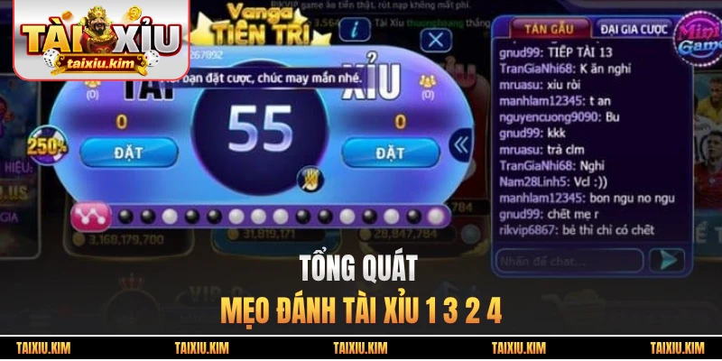 Tổng quát mẹo đánh tài xỉu 1 3 2 4