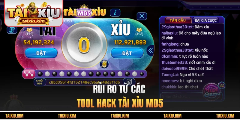 Rủi ro từ các Tool hack Tài Xỉu MD5